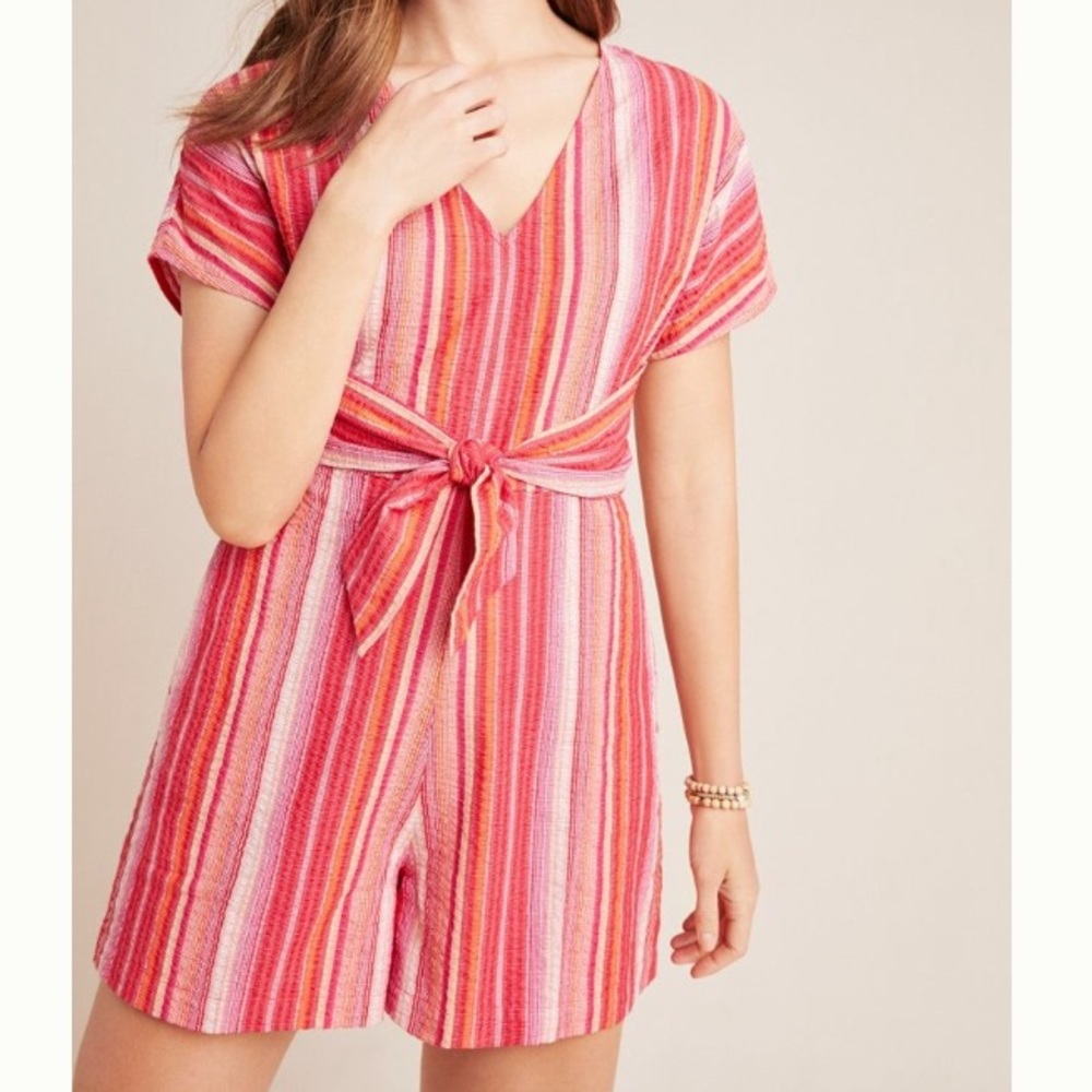 NWT Anthropologie Reva Striped Romper by Greylin
